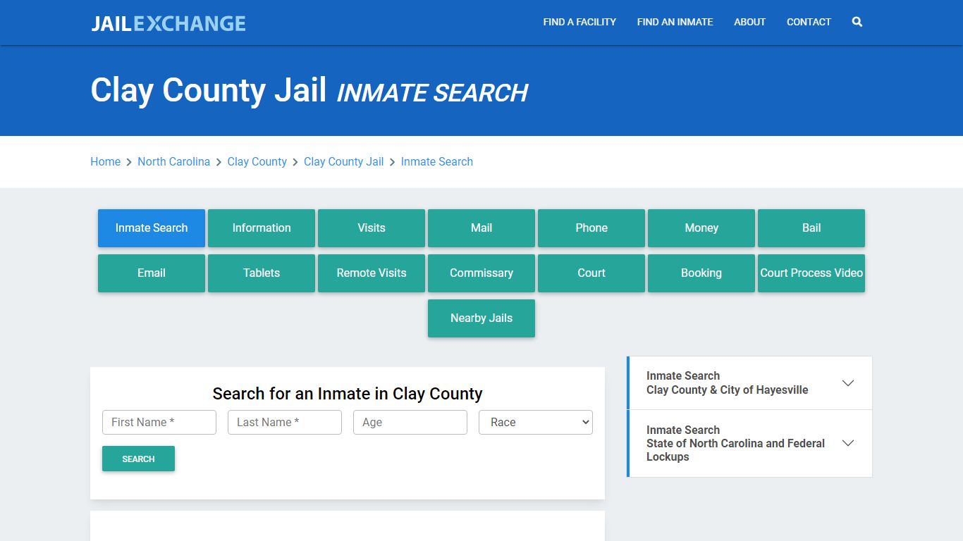 Clay County Jail, NC Inmate Search: Roster & Mugshots